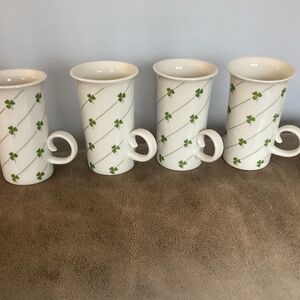 Shamrock Porcelain Irish coffee mugs by Toscany Japan